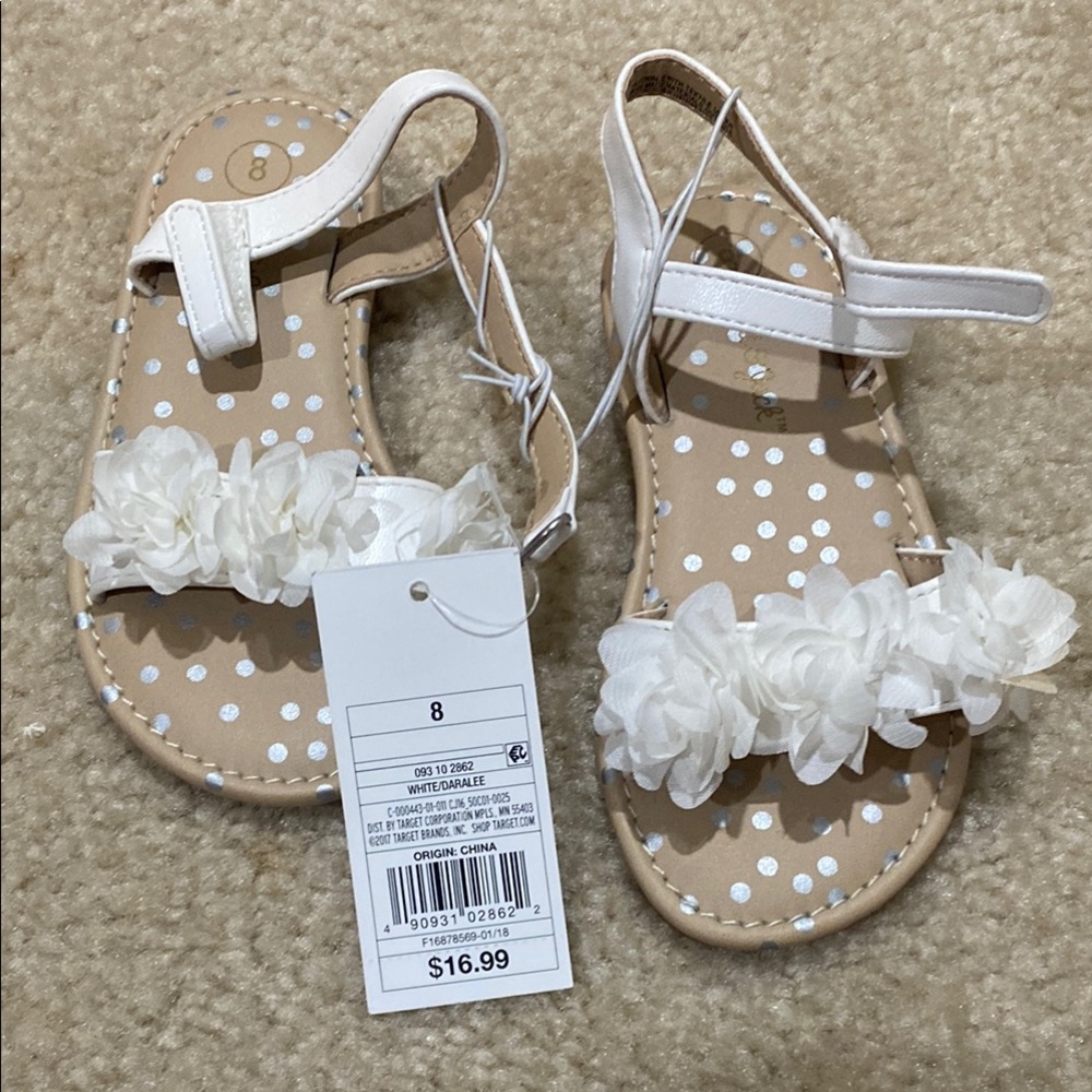 Cat & Jack White Floral Kids Sandals
